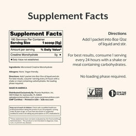 Poudre de créatine ProMix Nutrition versée dans une cuillère