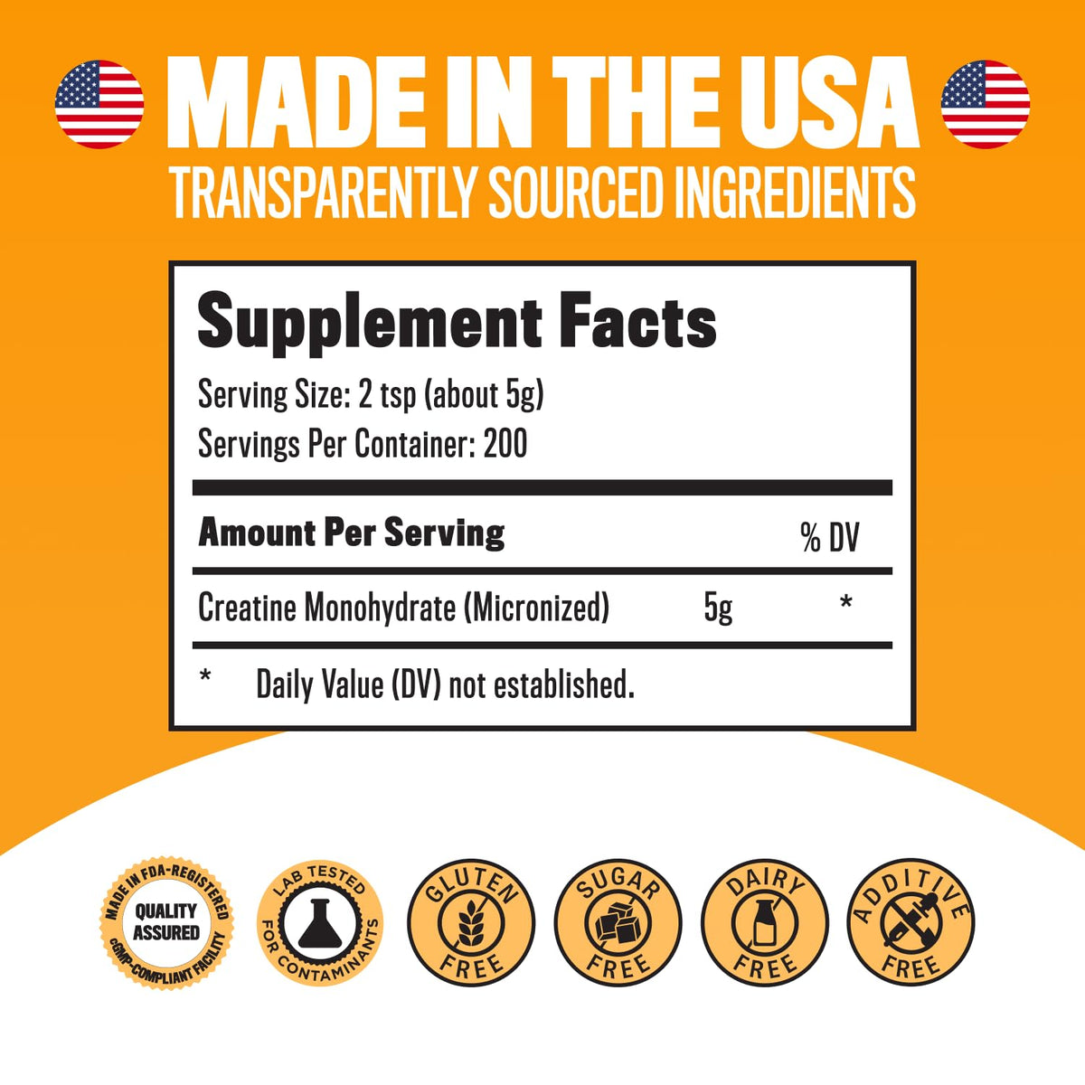 Poudre de créatine Sun Nutraceuticals dans un verre d'eau