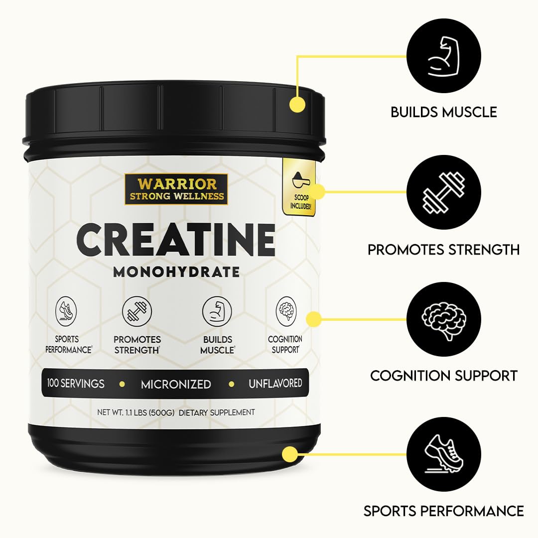 Poudre de créatine Warrior Strong Wellness dans un smoothie
