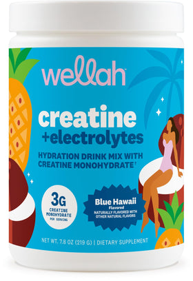 Poudre de créatine Wellah Saveur Blue Hawaii vue de face