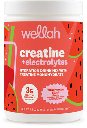 Poudre de créatine Wellah saveur pastèque vue de face