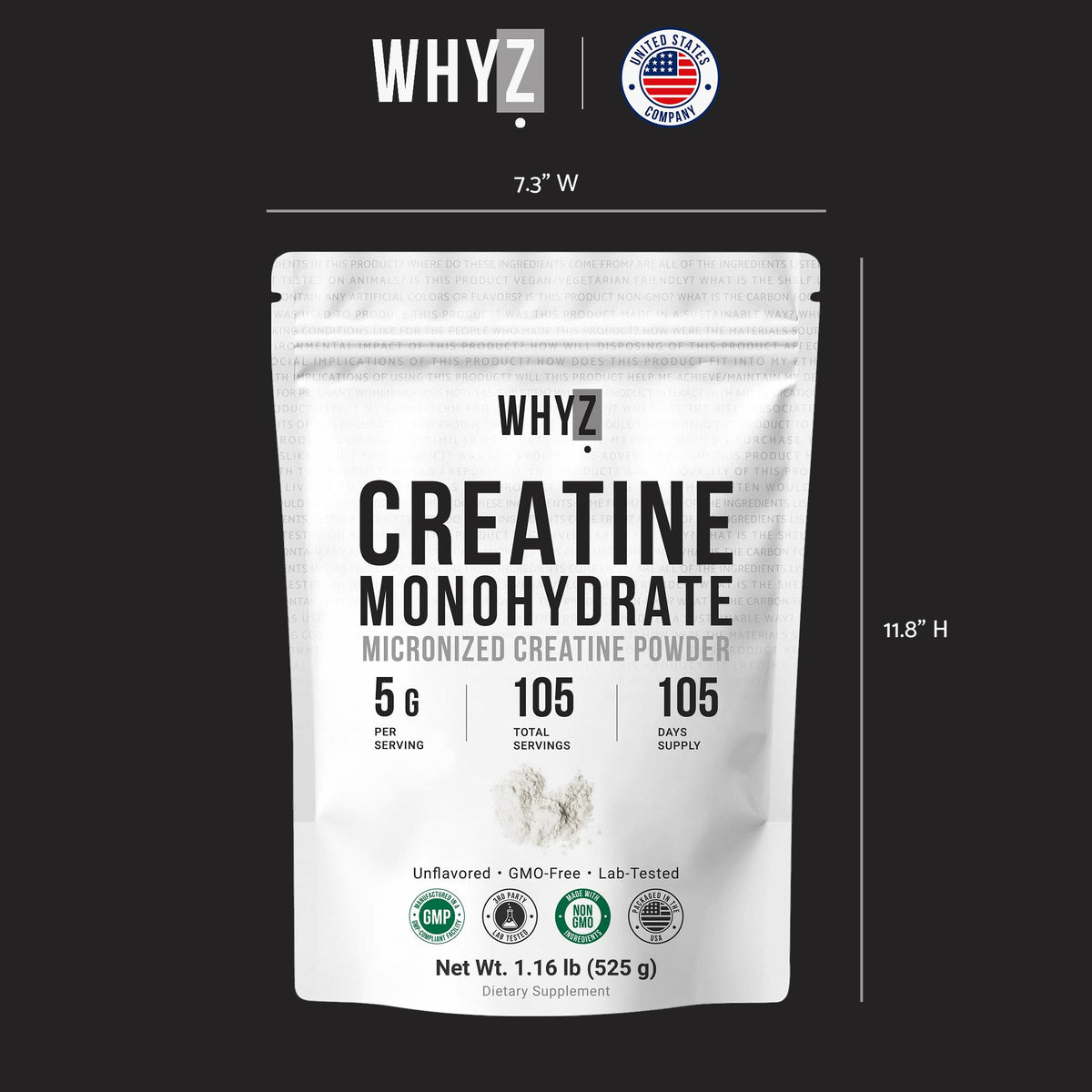 Poudre de créatine WHYZ dans un environnement de cuisine