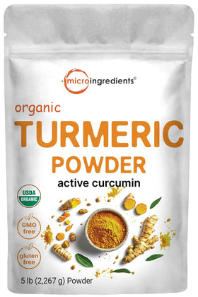 Poudre de curcuma bio Micro Ingredients 5 lb devant vue