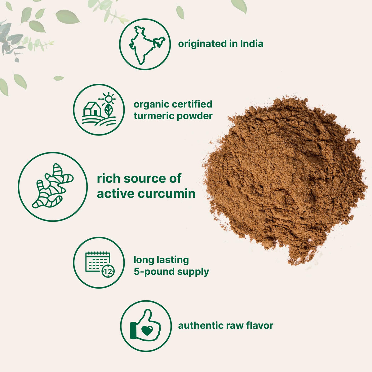 Poudre de curcuma bio Micro Ingredients en utilisation dans un smoothie