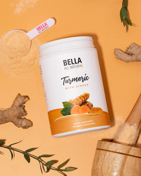 Poudre de curcuma et gingembre Bella All Natural dans un bol
