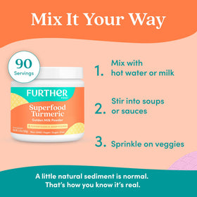 Poudre de curcuma Further Food dans une cuisine