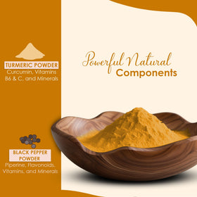 Poudre de curcuma minature dans un bol avec des ingrédients