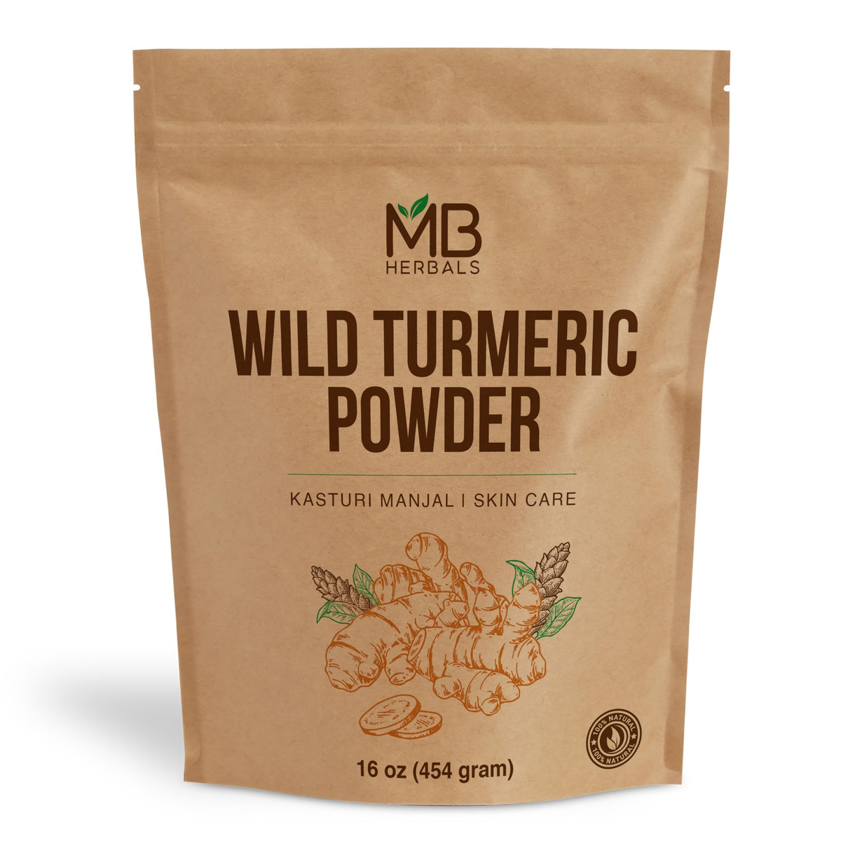 Poudre de Curcuma Sauvage MB Herbals 472g vue de face