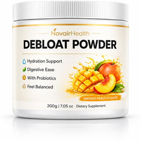 Poudre de dé NovairHealth 200g saveur pêche mangue vue de face
