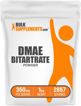 Poudre de DMAE Bitartrate BulkSupplements 1kg, emballage avant