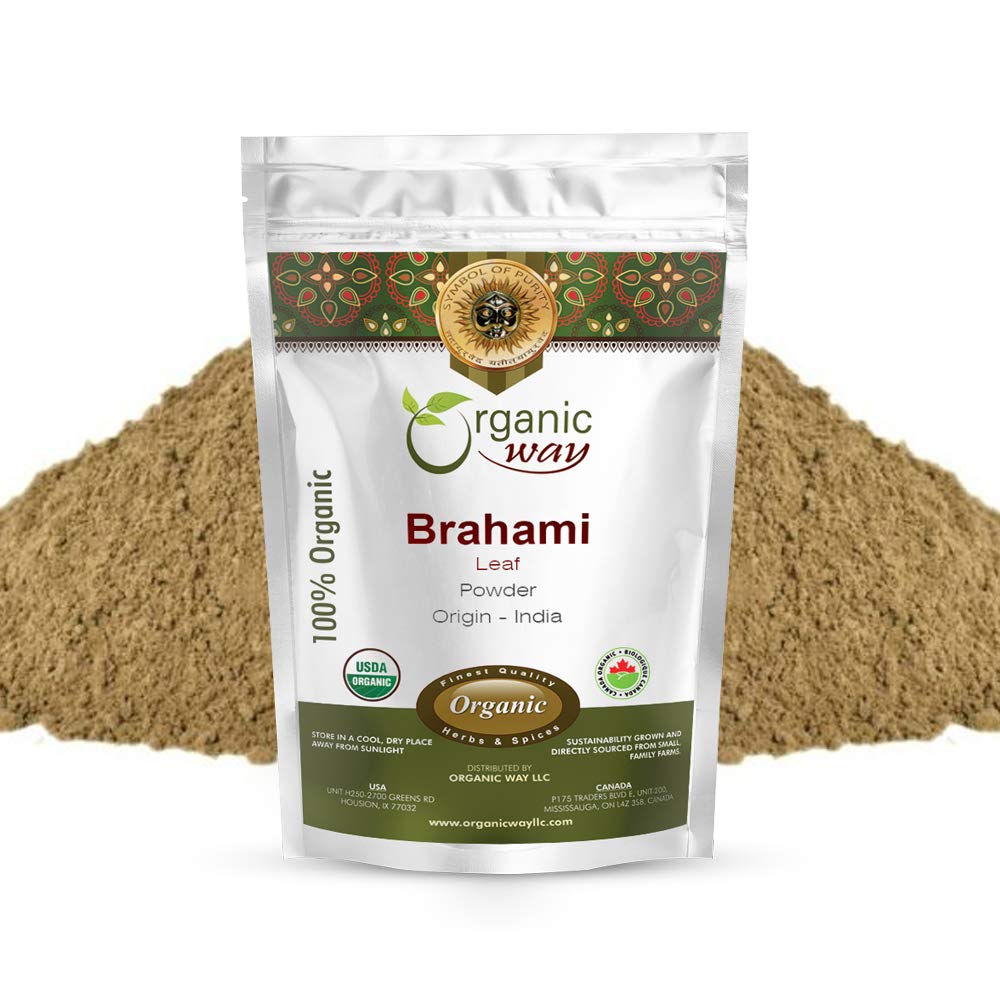 Poudre de feuille de Brahmi Organic Way 118g vue de l'avant