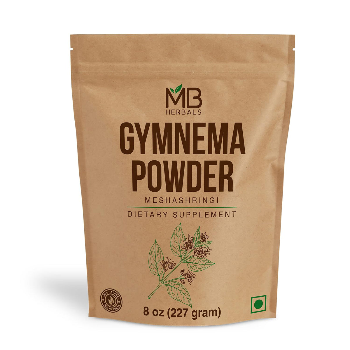 Poudre de feuille de gymnema MB Herbals 240g vue avant