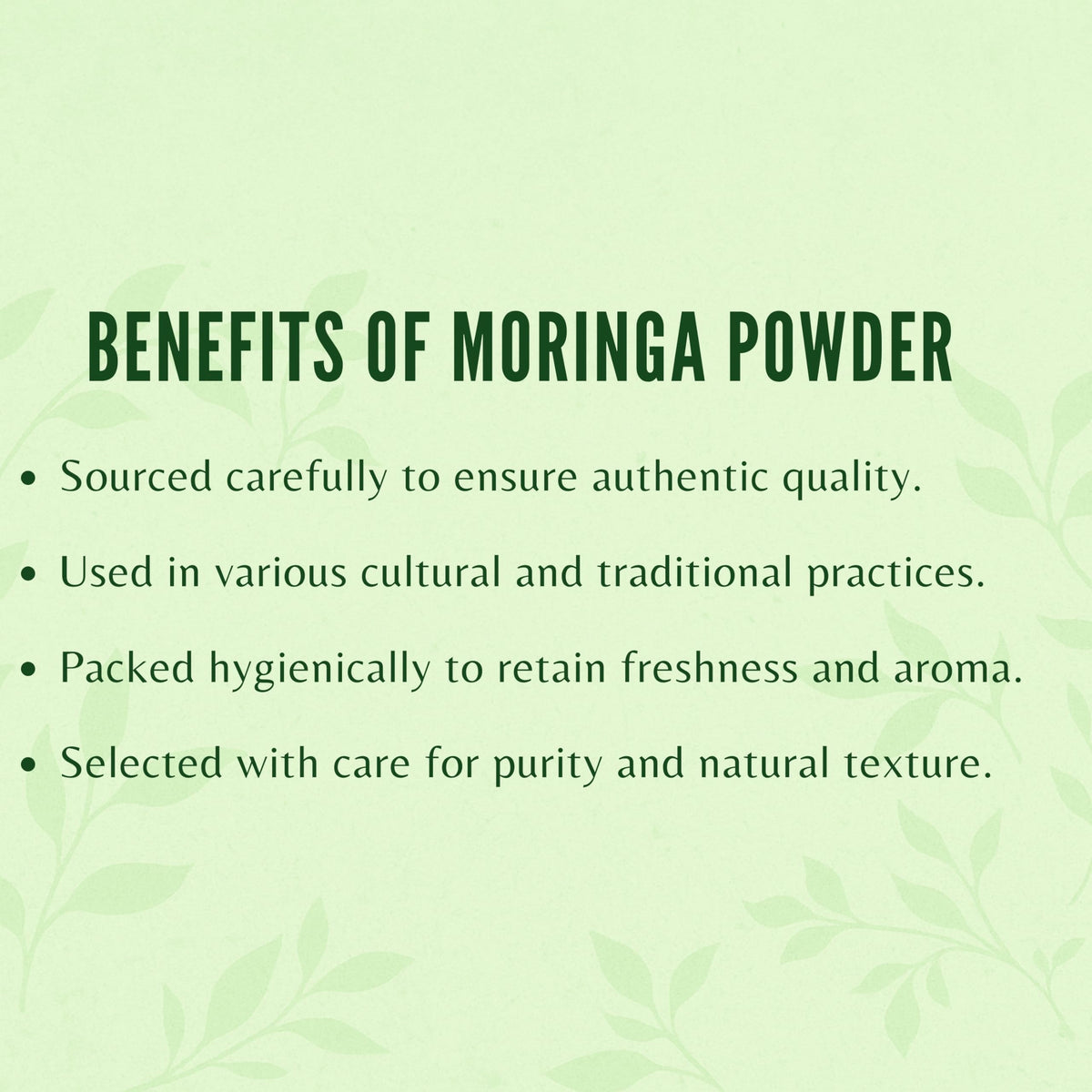 Poudre de feuille de moringa AYURVEDASHREE avec des ingrédients frais