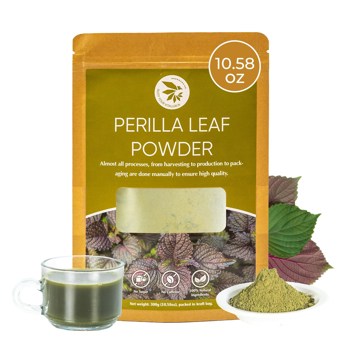 Poudre de feuille de perilla INJOY YOUR VITALGRI:N 322g vue de face