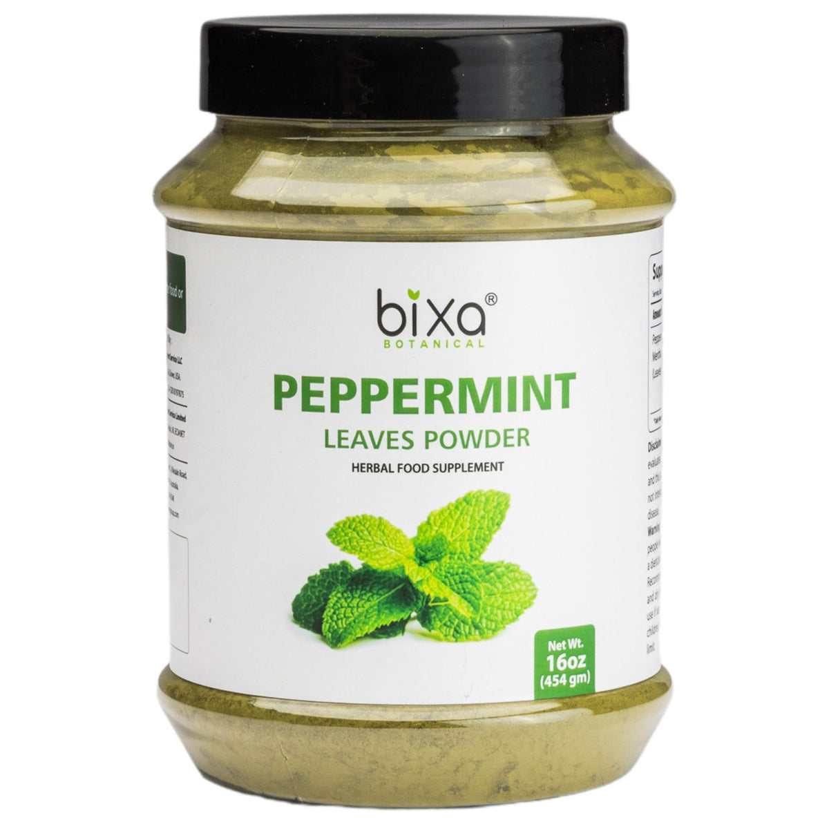 Poudre de feuilles de menthe poivrée bixa BOTANICAL 526g vue avant