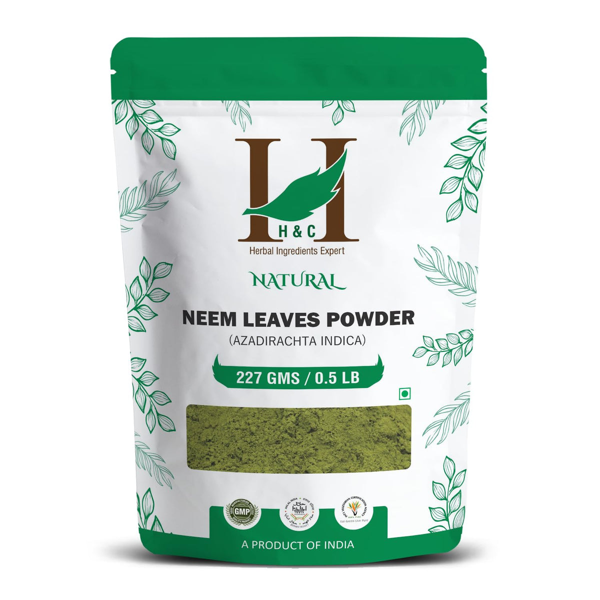 Poudre de feuilles de neem H&C 249g vue de face