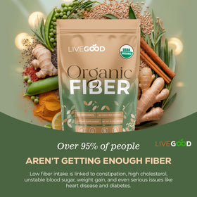 Poudre de Fibre Biologique LIVEGOOD 308g avec cuillère