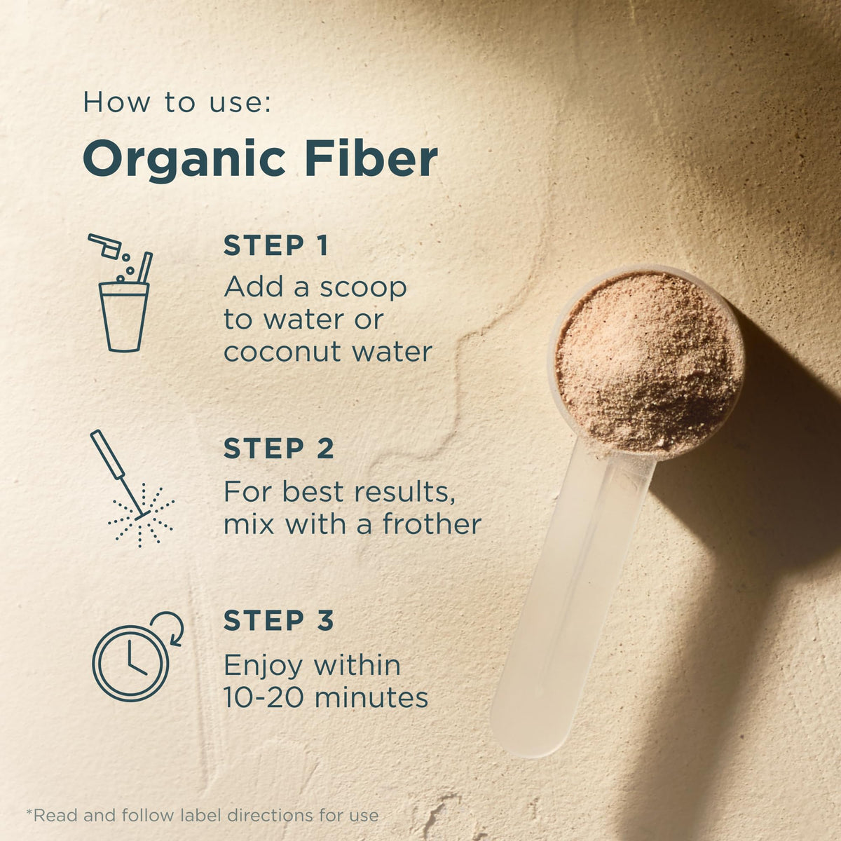 Poudre de fibre d'acacia bio avec des fruits frais