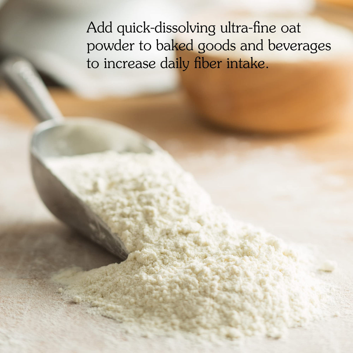 Poudre de fibre d'avoine Nunaturals utilisée dans un smoothie