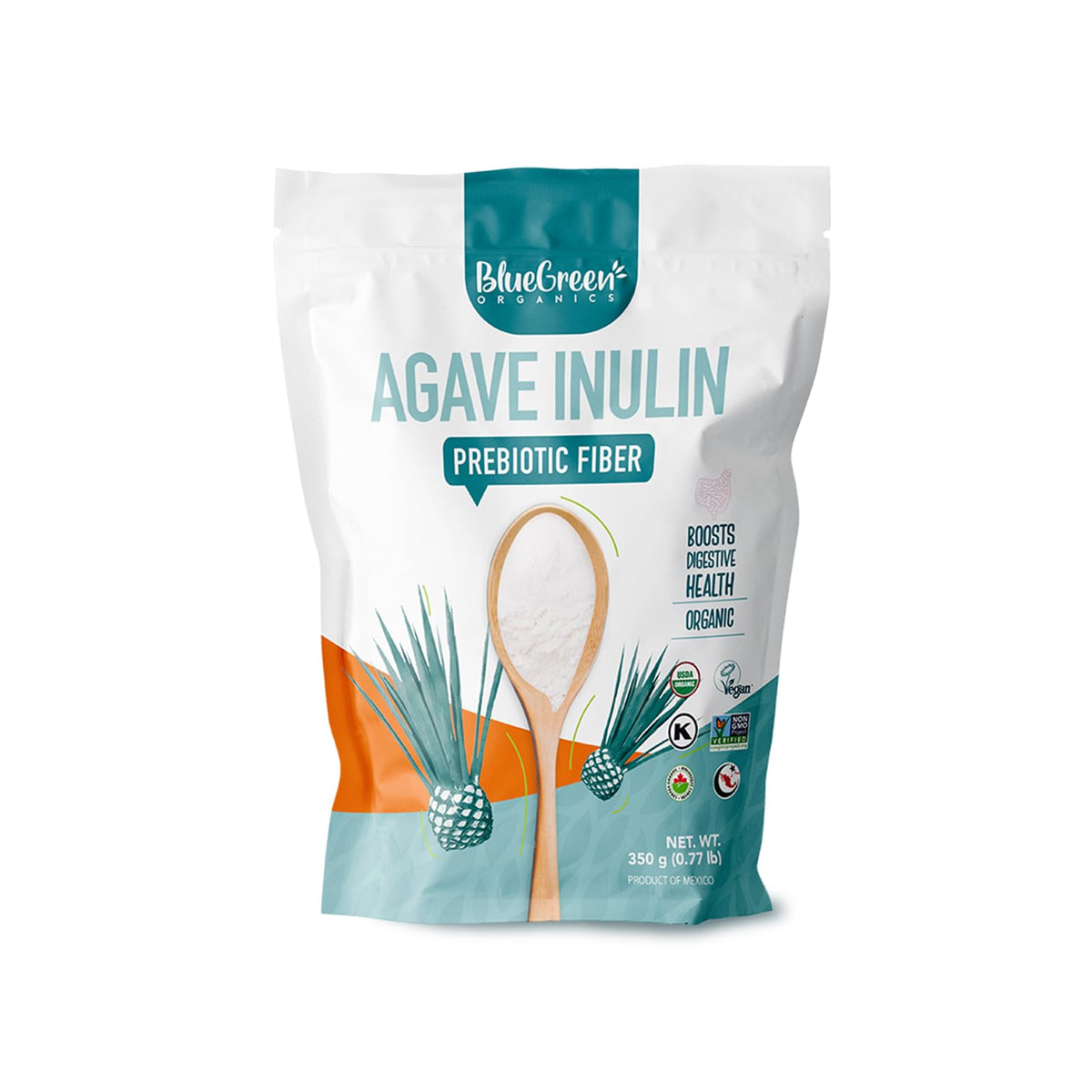 Poudre de Fibre d'Inuline d'Agave BLUEGREEN 358g vue de face