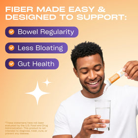 Poudre de fibre GOBIOTIX mélangée dans un verre d'eau