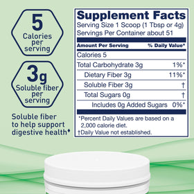 Poudre de fibre Nutrisource dans un verre avec un mélange