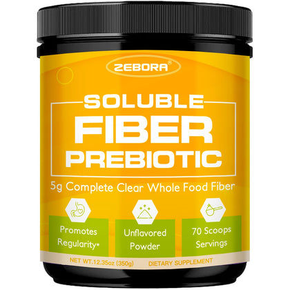 Poudre de fibre soluble ZEBORA non aromatisée vue de face