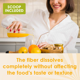 Poudre de fibre ZEBORA vue de côté avec le couvercle ouvert