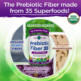 Poudre de Fibres 35 de Vital Planet mélangée dans un smoothie