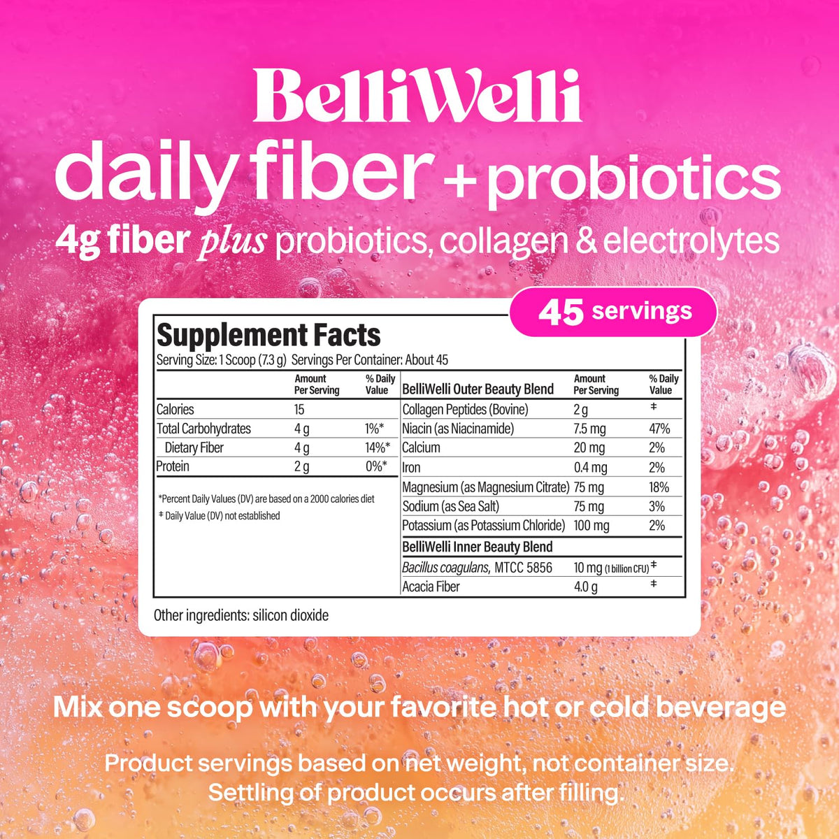 Poudre de fibres Belli Welli 390g avec cuillère