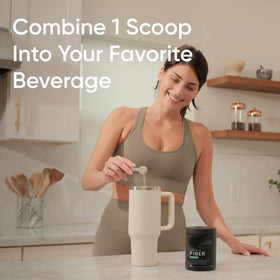 Poudre de Fibres Biologiques Sports Research mélangée dans un smoothie