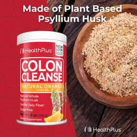 Poudre de fibres Colon Cleanse Health Plus sur une cuillère