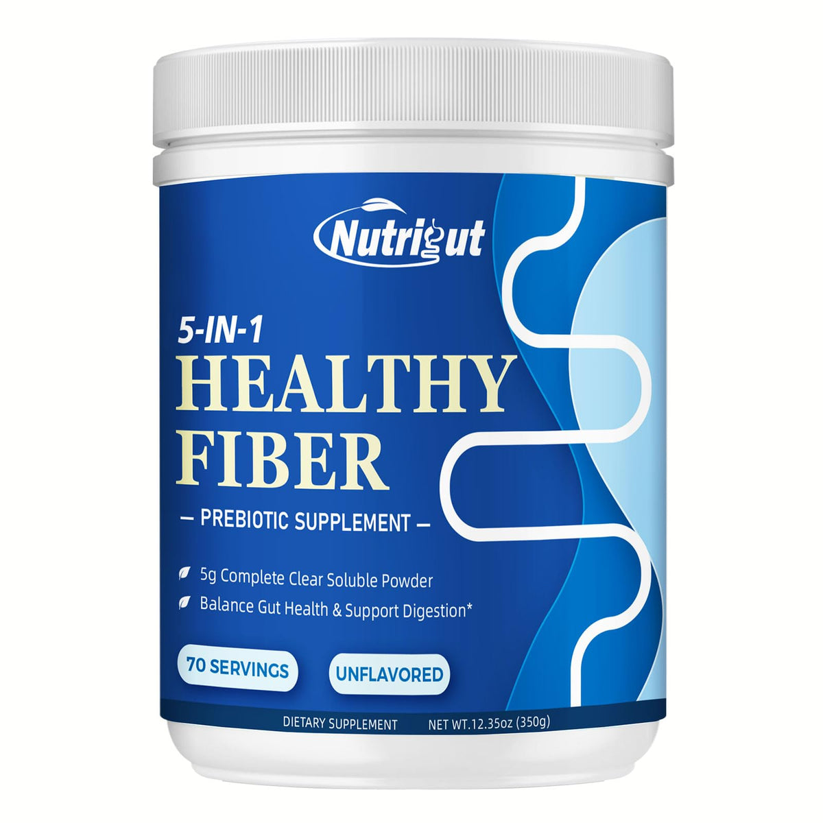 Poudre de Fibres NutriGut non aromatisée en pot de 431g