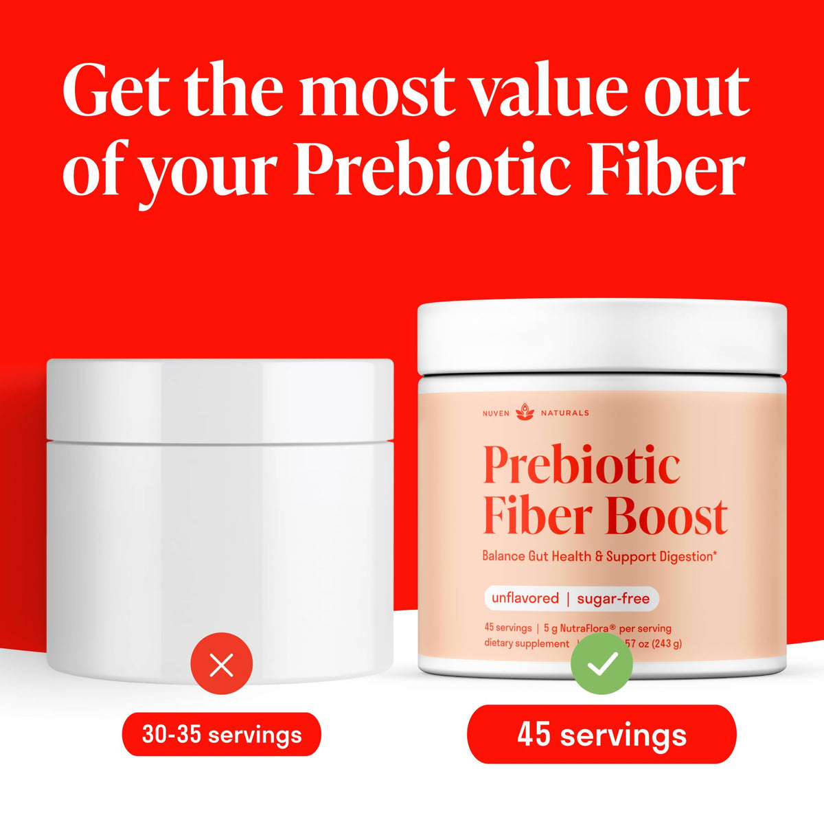 Poudre de fibres Nuven Naturals avec des fruits frais