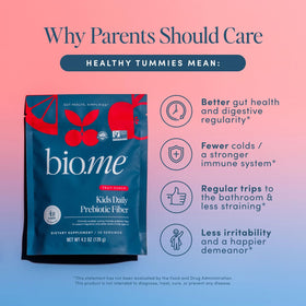 Poudre de Fibres Prébiotiques Bio.me Kids, en mélange dans une boisson