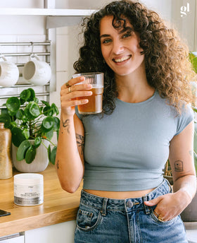 Poudre de Fibres Prébiotiques Goodness Lover dans un verre d'eau