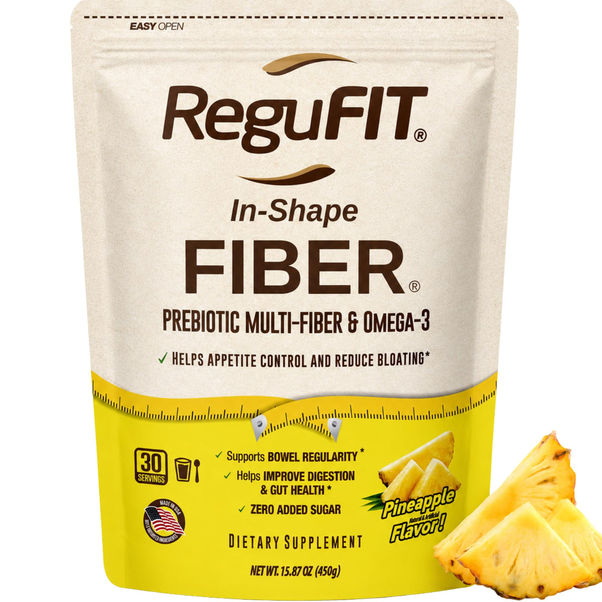 Poudre de Fibres Prébiotiques REGUFIT 490g vue de face