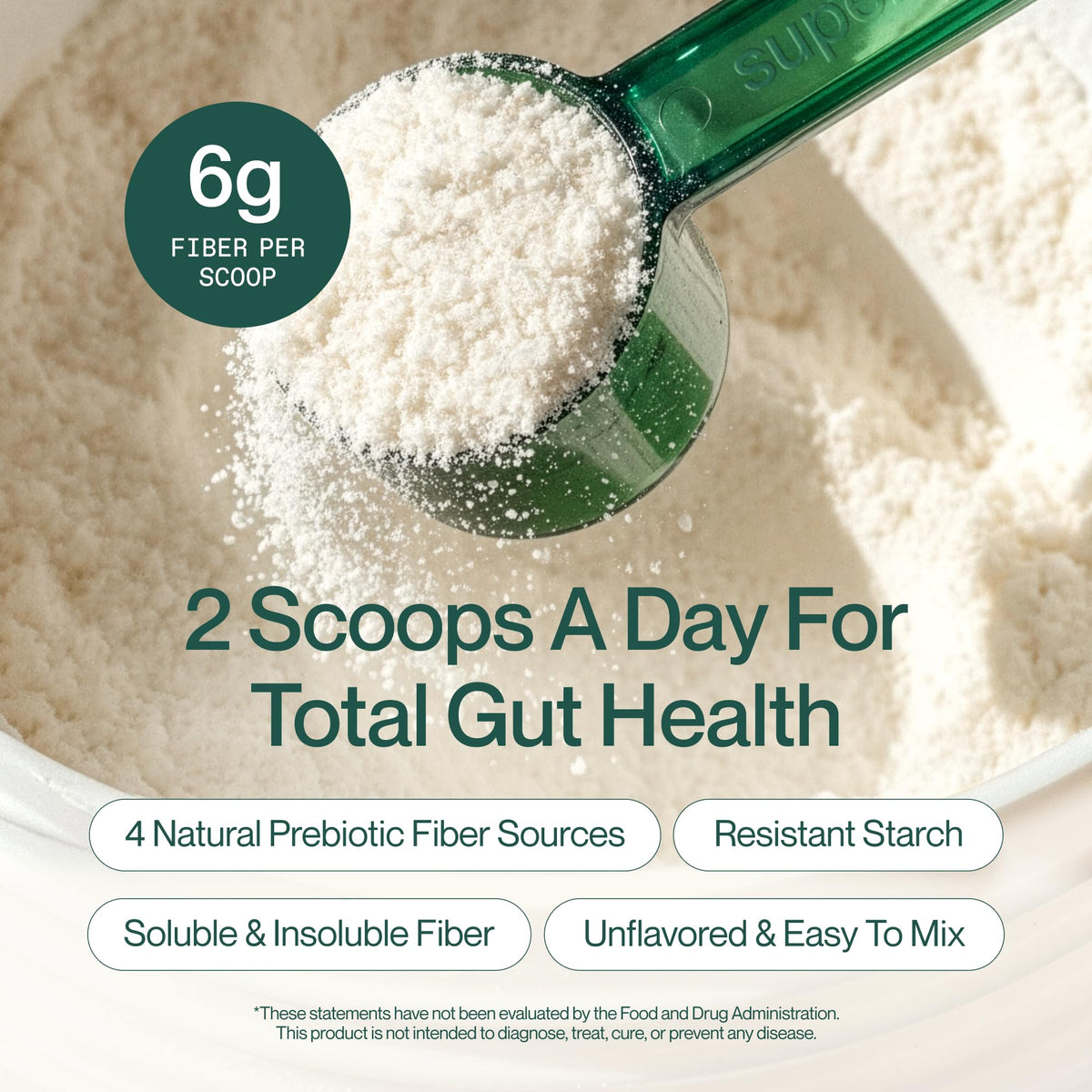 Poudre de Fibres Quotidiennes Supergut mélangée dans un smoothie