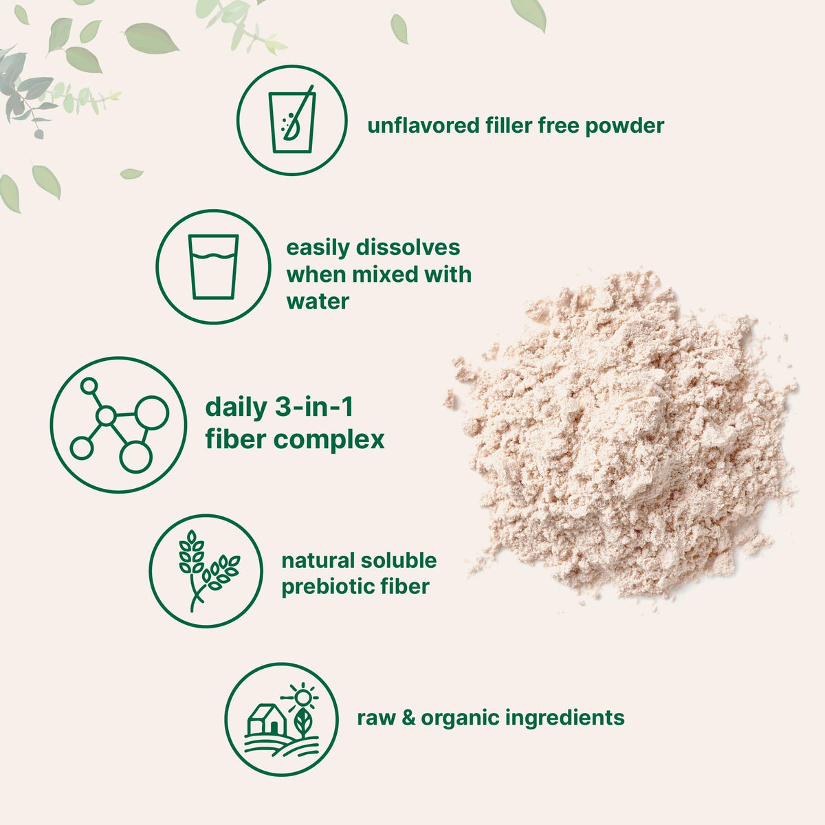 Poudre de Fibres Solubles Bio Micro Ingredients 939g mélangée dans un smoothie