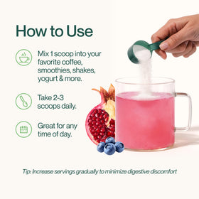 Poudre de fibres Supergut avec des fruits frais