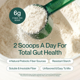 Poudre de fibres Supergut mélangée dans un smoothie