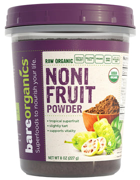 Poudre de fruit noni bio BareOrganics 322g vue avant