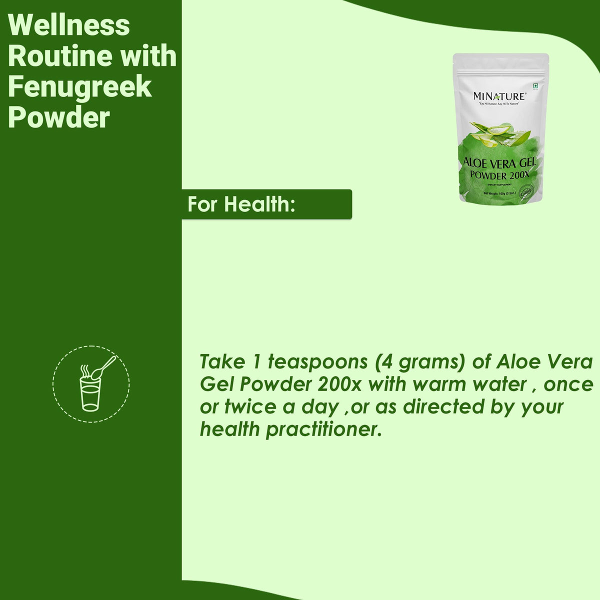 Poudre de Gel d'Aloe Vera en utilisation cosmétique