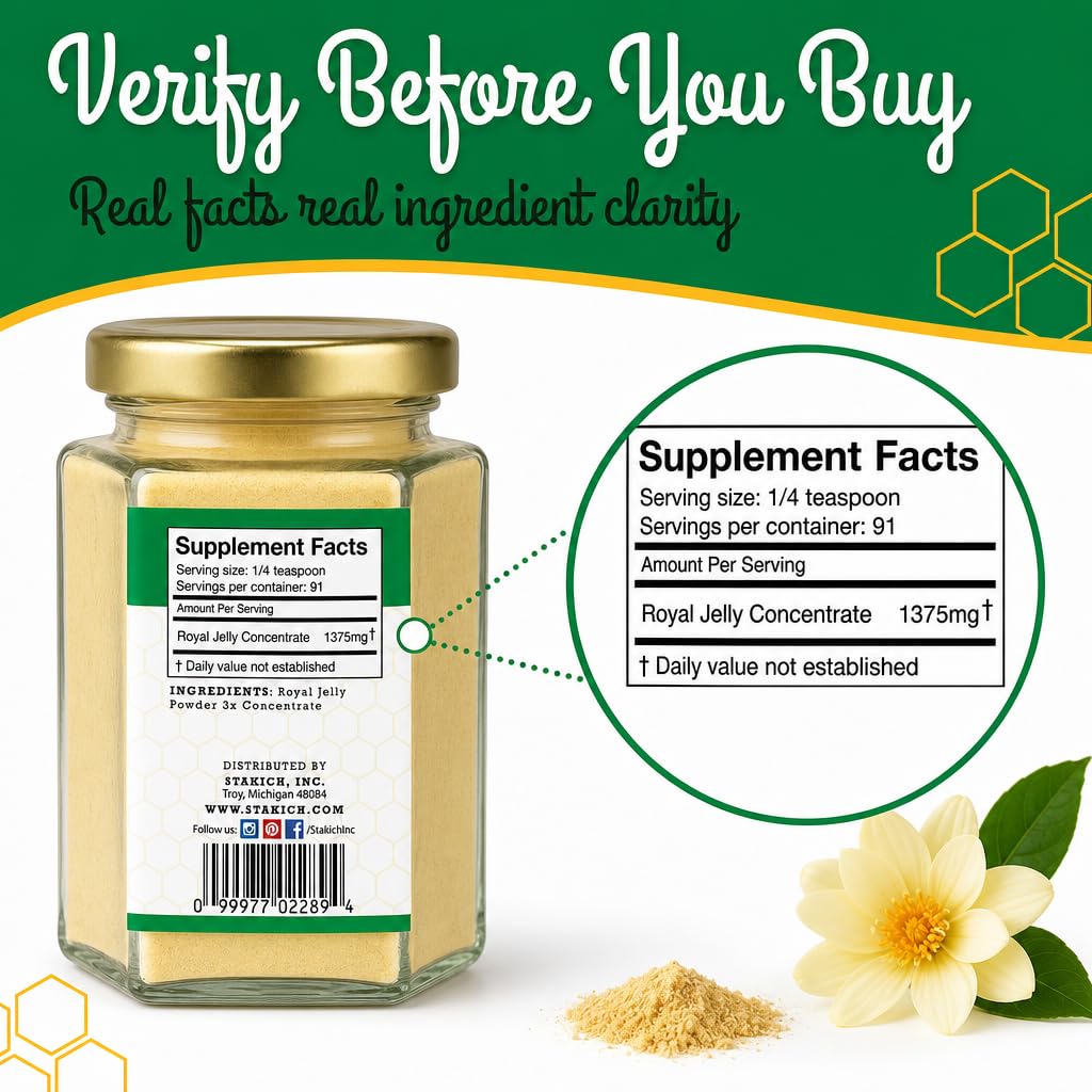 Poudre de gelée royale Stakich en utilisation avec des céréales