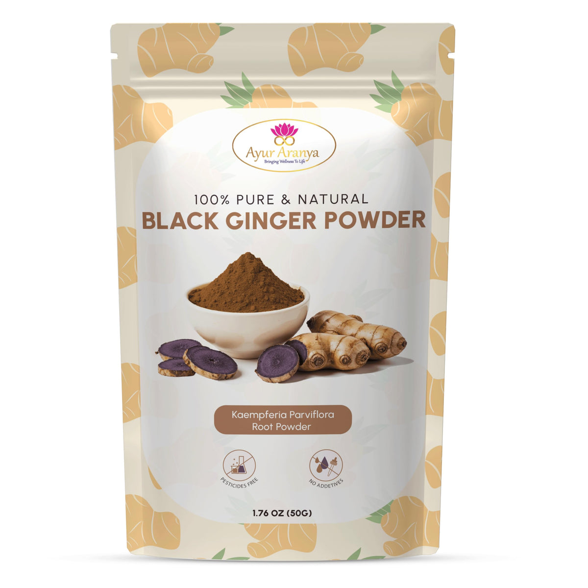 Poudre de gingembre noir MOUNTAIN ESSENTIALS 50g sachet avant