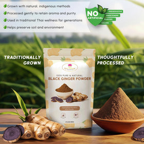 Poudre de gingembre noir MOUNTAIN ESSENTIALS dans un pot en verre