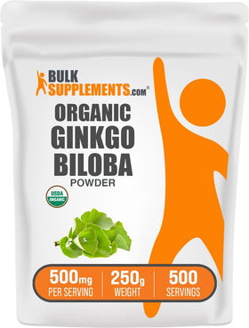 Poudre de Ginkgo Biloba bio BulkSupplements vue de face