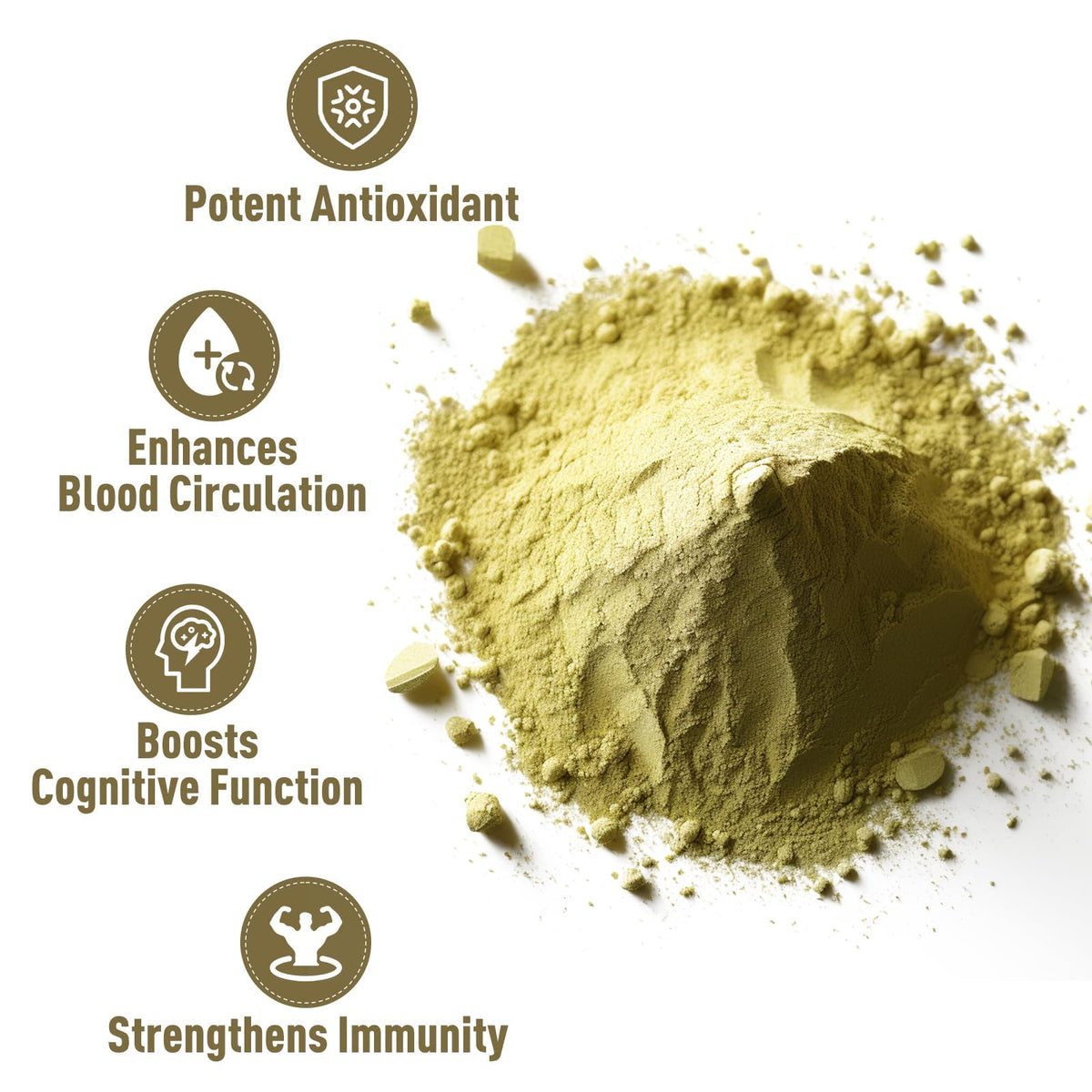 Poudre de Ginkgo Biloba 'D ORGANIC dans un bol