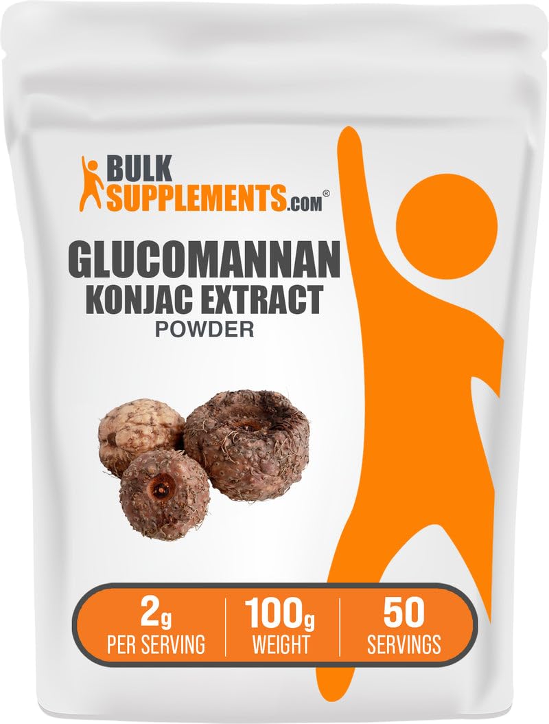 Poudre de Glucomannane BulkSupplements 100g vue de face