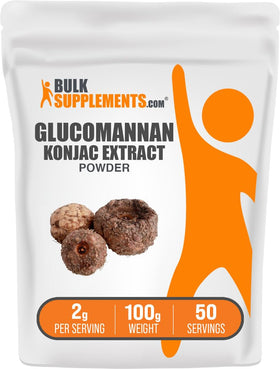 Poudre de Glucomannane BulkSupplements 100g vue de face